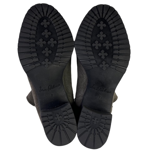 Sam Edelman Hanley Gray Suede Chunky Heel Chelsea Boot Sz 7 - Picture 8 of 9